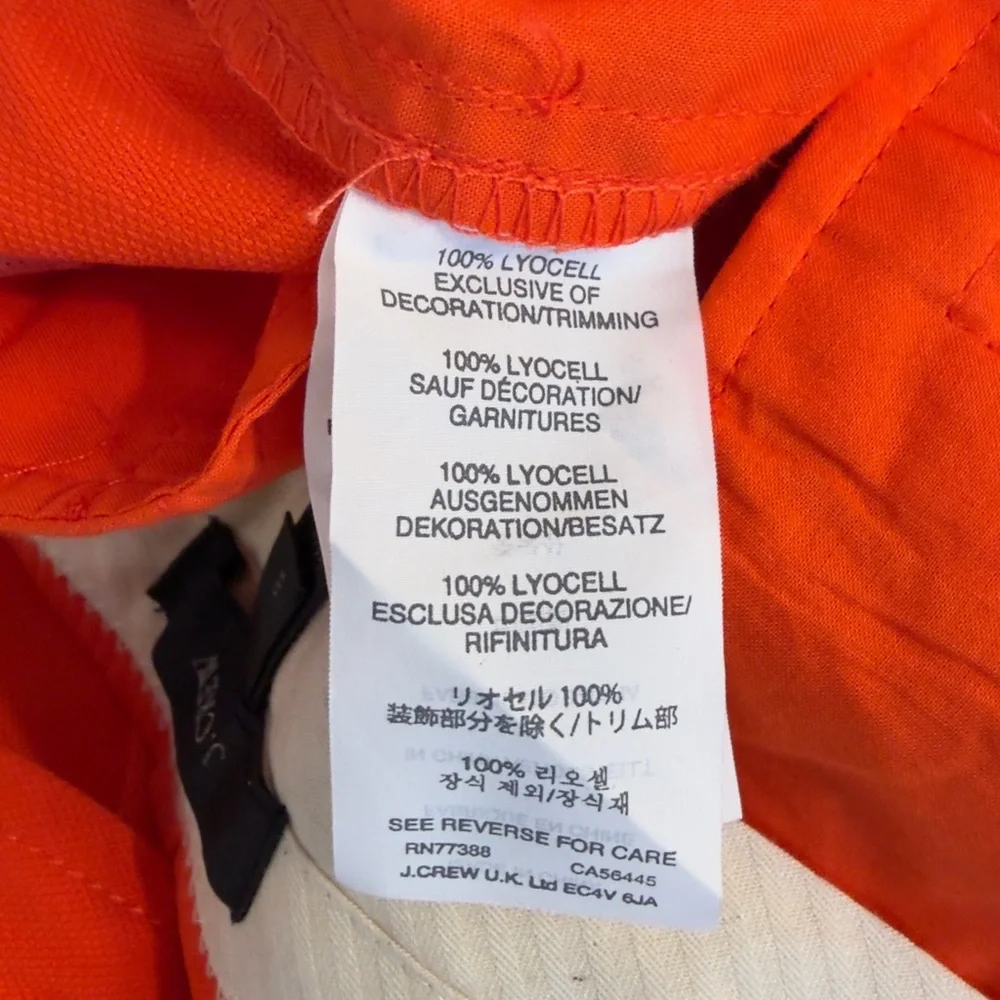 J.‎ Crew Vibrant bright orange/ red Trousers Sz 6